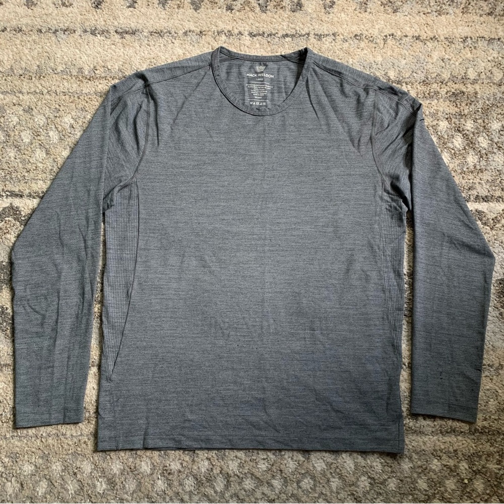 Mack Weldon Dark Grey Long Sleeve Shirt Large